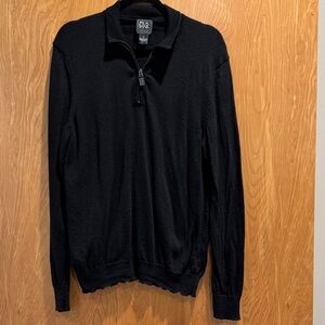 Joseph A Black Half-Zip Sweater